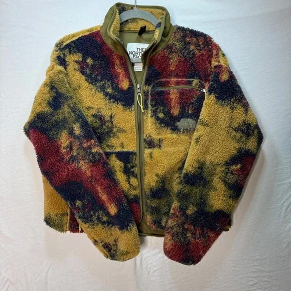 The North Face Women's Fleece Pile Jacket Tie Dye Jacquard Full Zip Size Medium - Picture 2 of 7